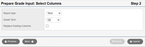 Prepare Grade Input Step 2
