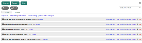 Criteria page